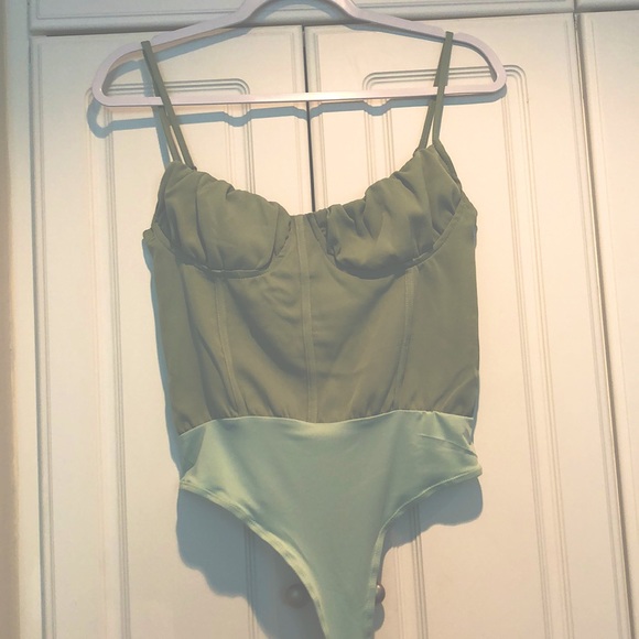 PLT Green Corset Bodysuit - Picture 2 of 4
